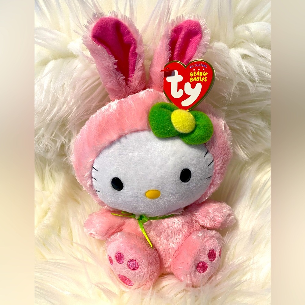 SALE! Sanrio Hello Kitty TY Beanie Babies Collection - Pink Easter Bunny